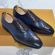 Këpucë fustanesh për meshkuj me lidhëse për zyra biznesi nga lëkura e viçit