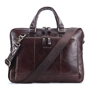Men's Briefcase Cowhide 14 inches Laptop Handbags