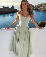 Elegant Events Corset Dress Sexy Strapless Midi Dresses