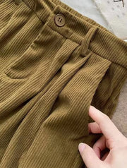 Pantaloni invernali donna vintage in velluto a coste