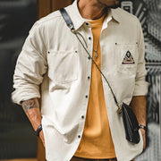 Retro Sleeve Patchwork Pocket Totem Shirt