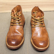 مردوں کے ٹخنوں کے جوتے نرم بچھڑے کے اصلی چمڑے کے موسم سرما کے جوتے
