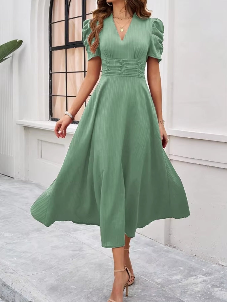 Elegance of High-Waisted Solid Color Dresses for Summer – Come4Buy eShop