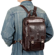 Fashion Men Backpack Leather Laptop Backpack