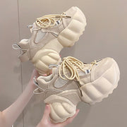 Women Chunky Sneakers 8cm High Platform White Sports