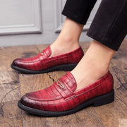 Red Pointed Toe Dress Shoe Loafers Club Shoes