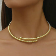 Golden Open Collar Necklace