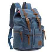 Men Canvas Retro Multifunction 14 Inch Laptop Bag Casual Large Capacity Drawstring Waterproof Backpack