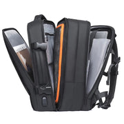Expandable Backpack Large Capacity Black Travel Bag