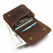 Krátké peněženky z hovězí kůže pro muže na zip