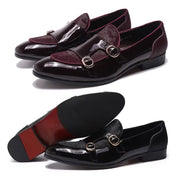 Men Loafers Gentlemen Wine Red Dress Shoes