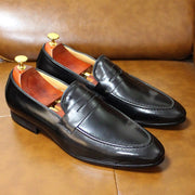 Elegant Penny Loafers Leather Men Shoes