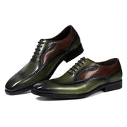 Classic Genuine Leather Gentleman Green Shoes