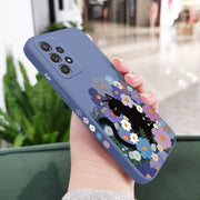 Black Cat Floral Case For Samsung