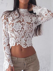Sexy Short Tops Floral Ladies Shirt Blouses