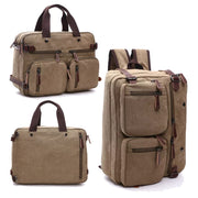 Canvas Awiri Gwiritsani Ntchito Multifunction Backpack Bag kapena Handbag