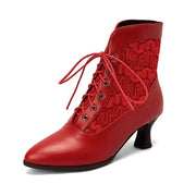 Women Ankle Boots Leather Lace Modern Boots