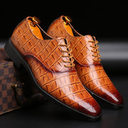Këpucë për meshkuj me model krokodili katror