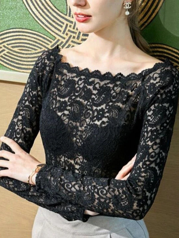 Sexy Lace Top Hollow Out Off Shoulder Lace Blouse – Come4Buy Sexy Lace Top Hollow Out Off Shoulder Lace Blouse – Come4Buy
