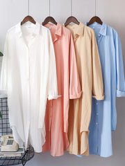 Women Cotton Oversized Big Shirt Dress