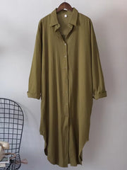 Women Cotton Oversized Big Shirt Dress
