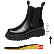 Men Chelsea Rubber Boot Inner Increased Lifted Boots