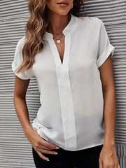 Solid White Women Shirts Blouses And Tops