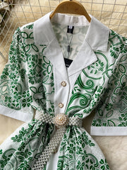 Paisley Pattern Pleated Long Robes Beautiful Dress