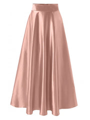 Макси-юбки Женская длинная шелковая атласная юбка с высокой талией