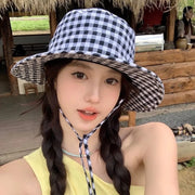 Vintage Plaids Bucket Hats Protection UV Protection Sun Hat