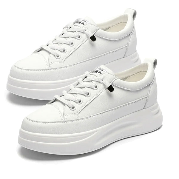 Versatile White Sneakers 4.5cm Platform Flats