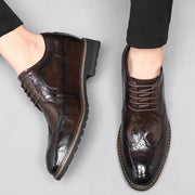 Retro Gentleman Formal Carved Oxford Height Increasing Shoes