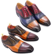 Mixed Color Oxford Cowhide Men Dress Shoes