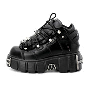Women Rock Boots Metal Decor Punk Style Sneakers
