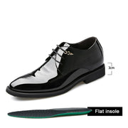 Patent Leather Elevator Shoes Men Dress Shoes