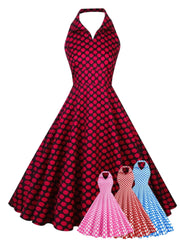 Retro Halter Party Midi Dresses