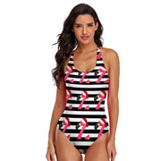 Sexy Women's new flamingo print swimsuit one-piece swimsuit