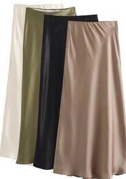 Satin Skirt Women High Waist Long Skirts For Women