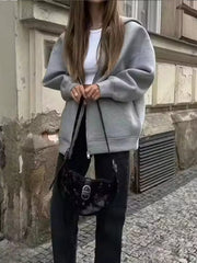 Causal Long Sleeve Sweat shirts Zip Hoodie Coats