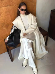 Elegant Wool Women Long Coat