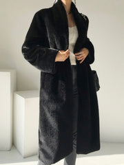Luxury Thick Warm Fluffy Hairy Soft Fur Coat