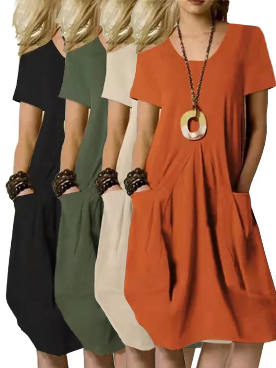 Casual Round Neck Short Sleeve Dress