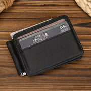 Leather Money Clip Wallet With 12 Card Slots