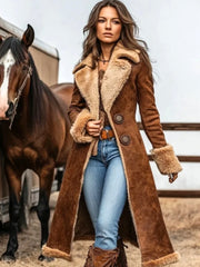 Plush Collar Casual Cowboy Vintage Outerwear