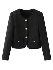 Elegant Buttons Long Sleeve Sweet Coat