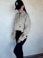 Women Vintage Streetwear Double Breasted Long Sleeve Top