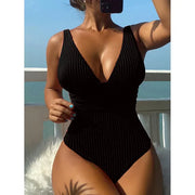 Deep V One Piece Swimsuit Women