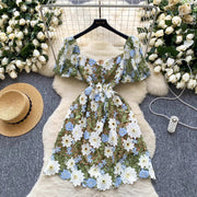 Elegant Flower Embroidery Lace Hollow Out Prom Dresses