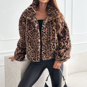 Fashion Leopard Printing Women Coats Jackets Cardigan Clothes