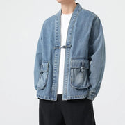 Fashion Men Denim Jacket Cotton Cardigan Coat